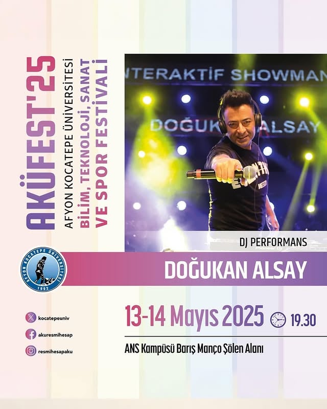 Afyon Kocatepe Üniversitesi'nde DJ Performansı: Doğukan Alsay ANS Kampüsü'nde Sahne Alıyor