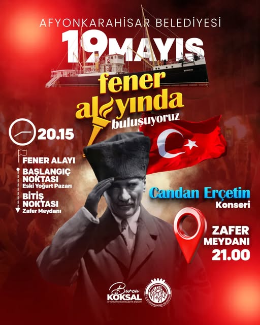 Afyonkarahisar'da 19 Mayıs Coşkusu: Fener Alayı ile Kutlama