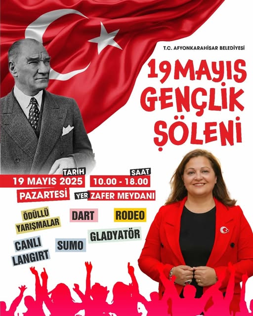 Afyonkarahisar'da 19 Mayıs Gençlik Şöleni Zafer Meydanı'nı Şenlendirecek