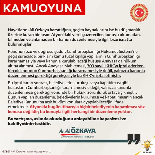 Afyonkarahisar'da Belediye Tartışması: Özkaya'ya Yöneltilen İddialar Yanlış mı?