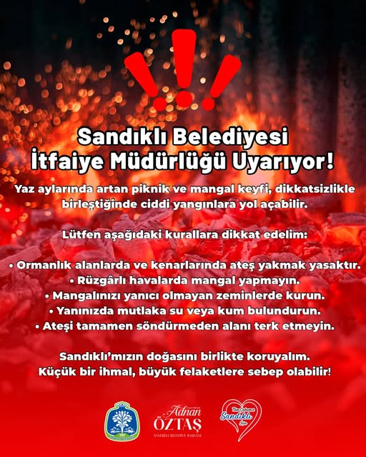 Sandıklı'da Yangın Riski: İtfaiye Müdürlüğü Uyarısı