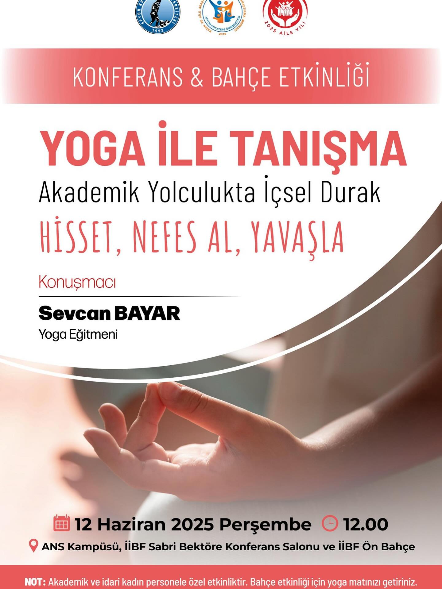 Afyon Kocatepe Üniversitesi'nde Yoga ile Tanışma Etkinliği Düzenlendi