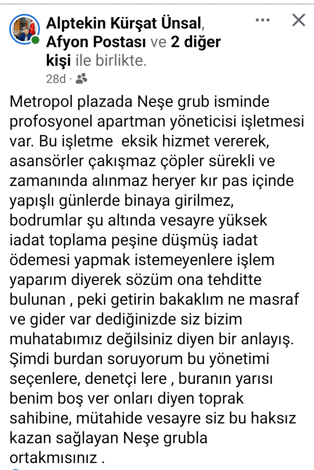 Apartman Yöneticisi Şirketi Hakkında Şikayetler