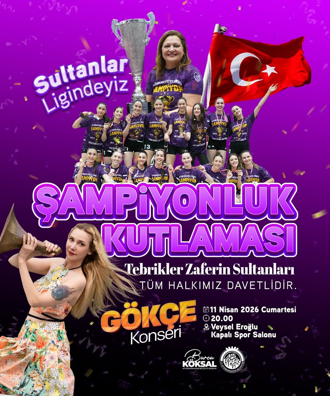Afyon Belediye Yüntaş Spor Kulübü Sultanlar Ligi Şampiyonlarına Özel Kutlama Programı