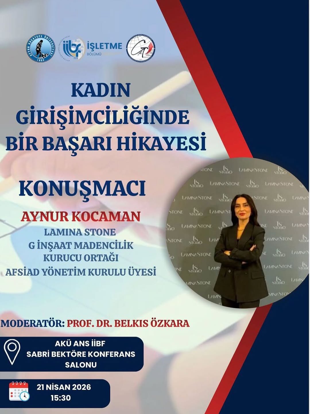 Afyon Kocatepe Üniversitesi'nde Bugün: Kadın Girişimciliğinde Bir Başarı Hikayesi Konferansı