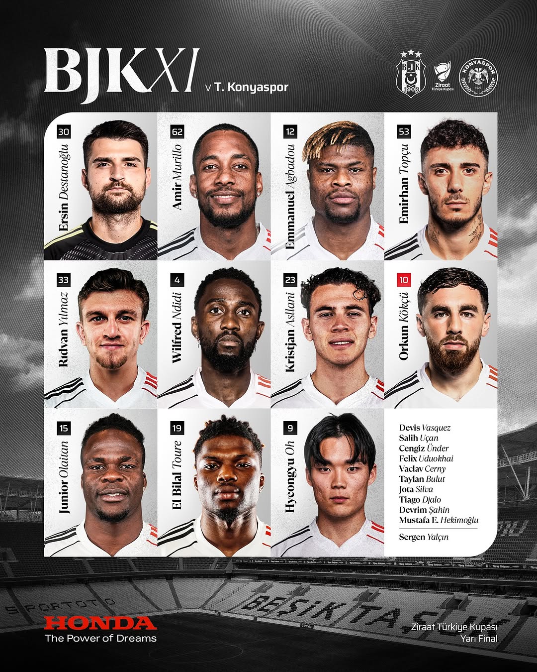 Beşiktaş'ın Kadrosu Belli Oldu