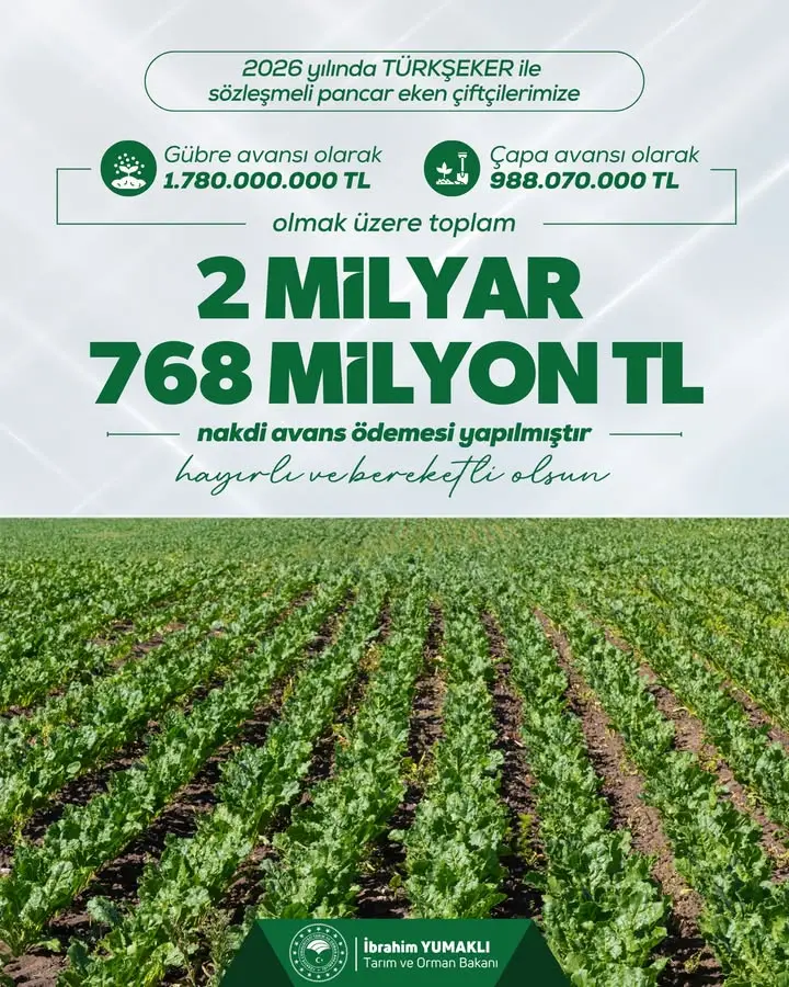Kütahya'da çiftçilere avans ödemeleri yapıldı
