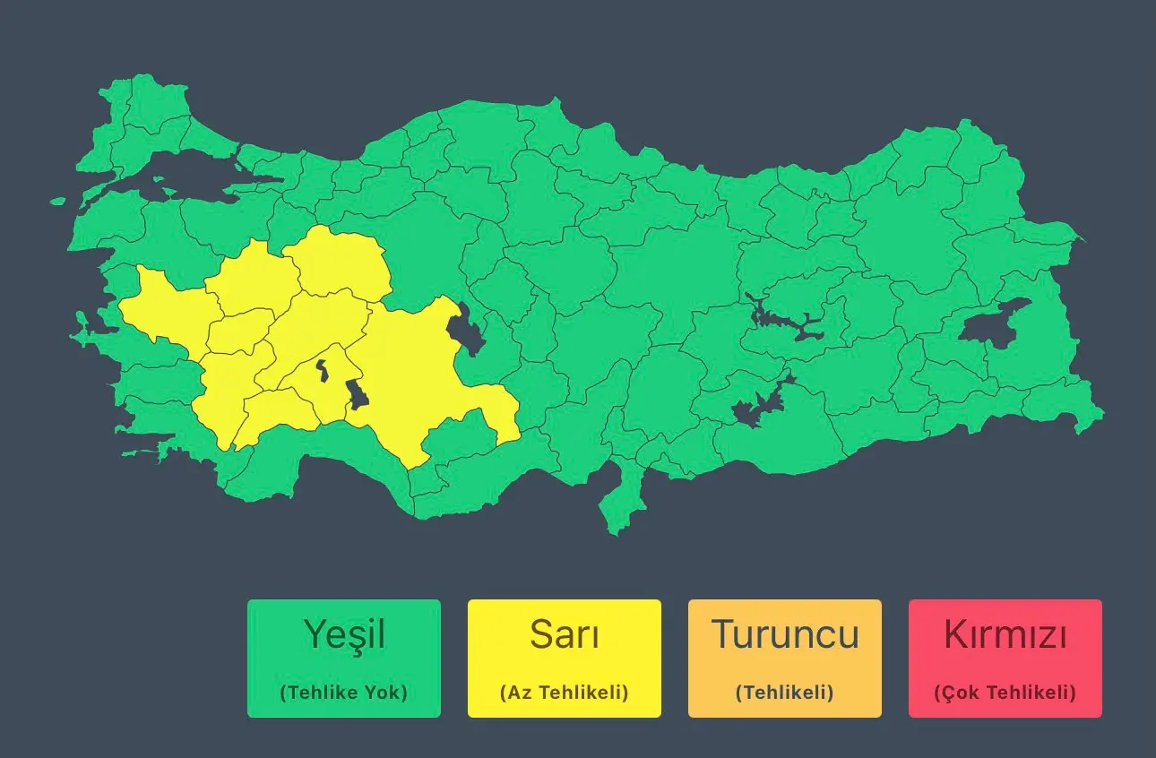 Doğu Manisa ve çevresinde yağış uyarısı