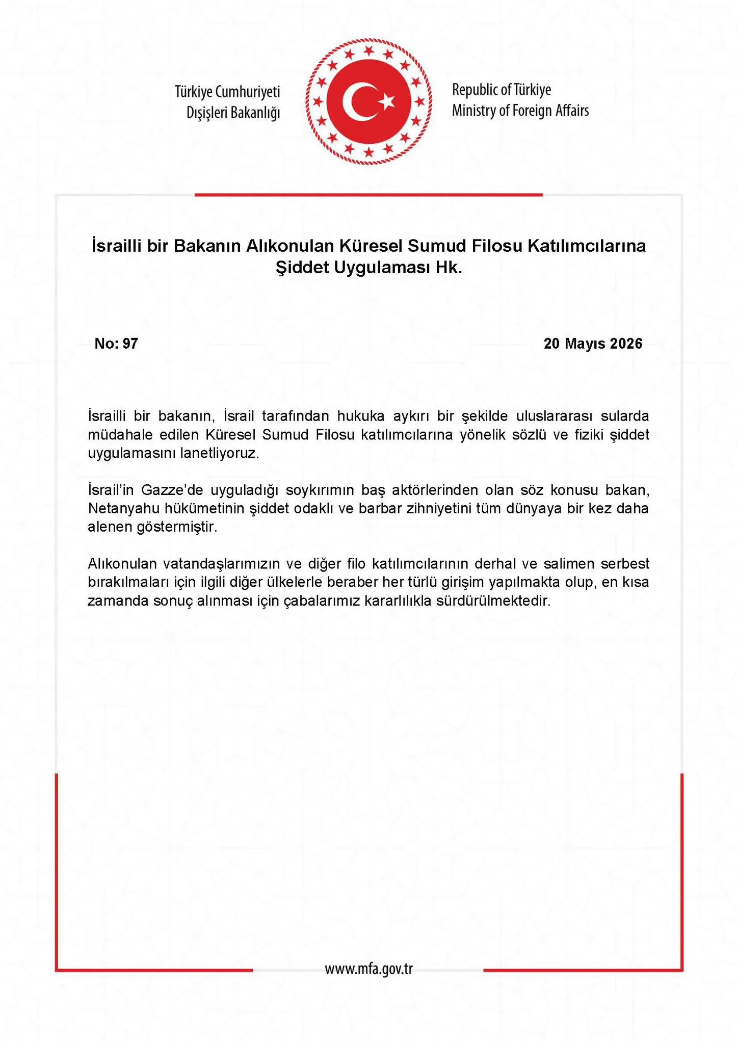 İsrailli Bakanın Flotilla Katılımcılarına Şiddet Uygulaması