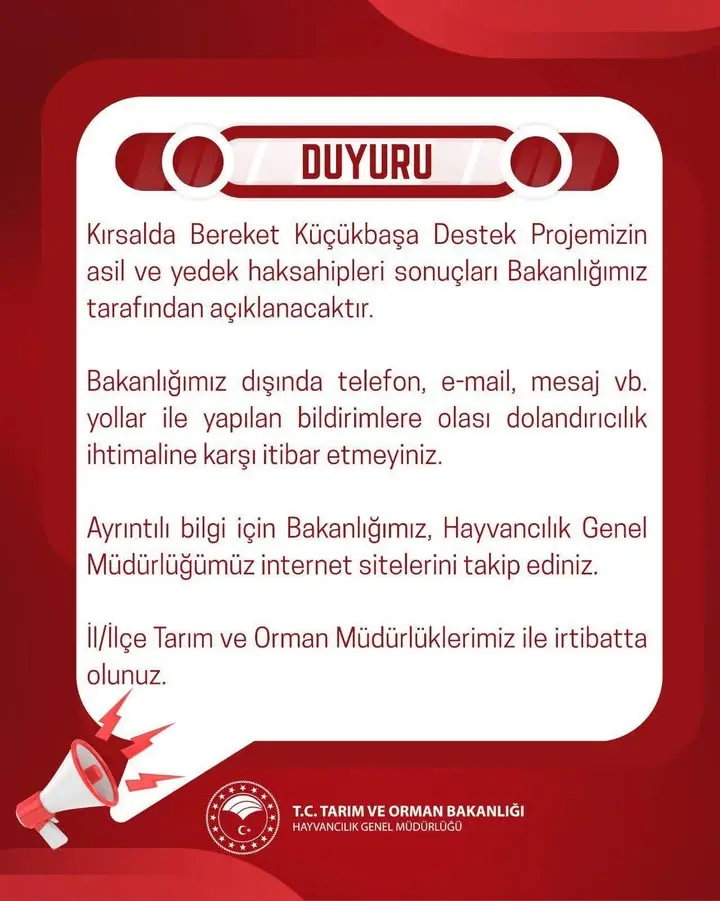 Küçükbaş Destek Projesi sonuçları açıklandı