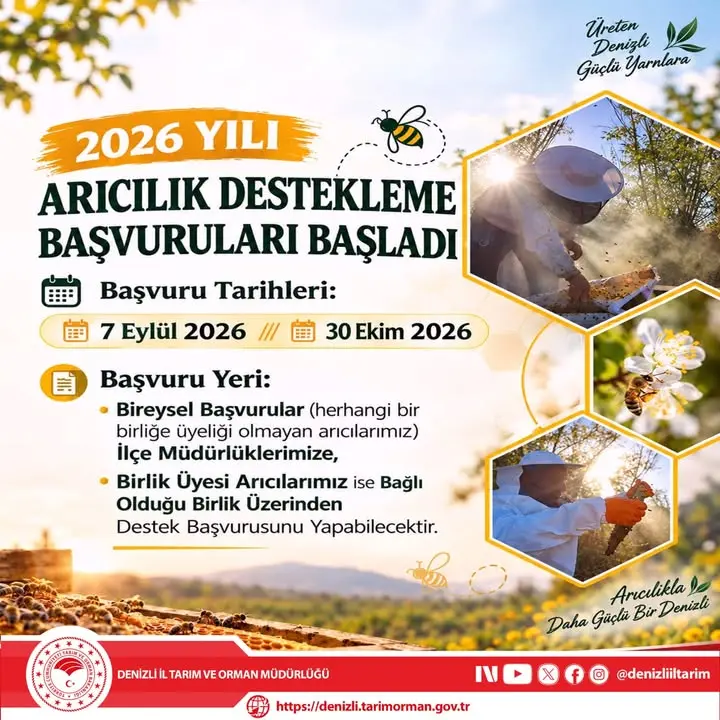Denizli'de Arıcılık Destekleme Başvuruları Başladı