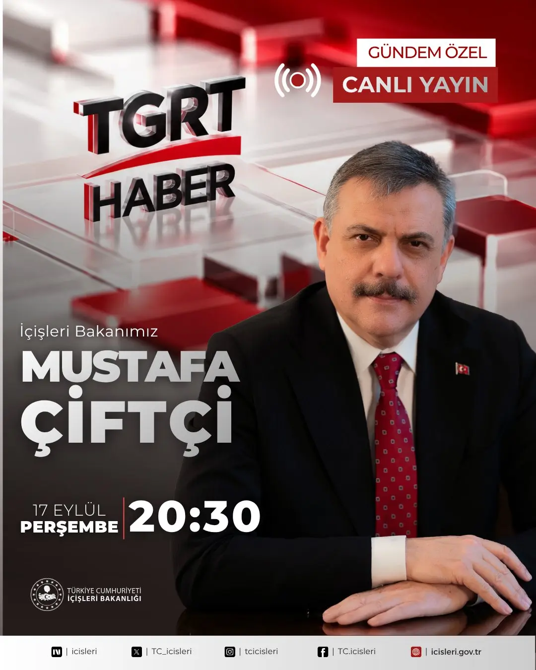 İçişleri Bakanı, TGRT Haber'de canlı yayında