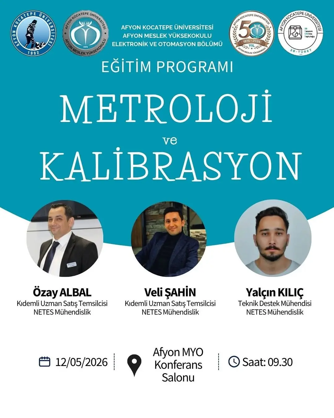 Afyon Kocatepe Üniversitesi'nde Bugün: Metroloji ve Kalibrasyon Eğitimi
