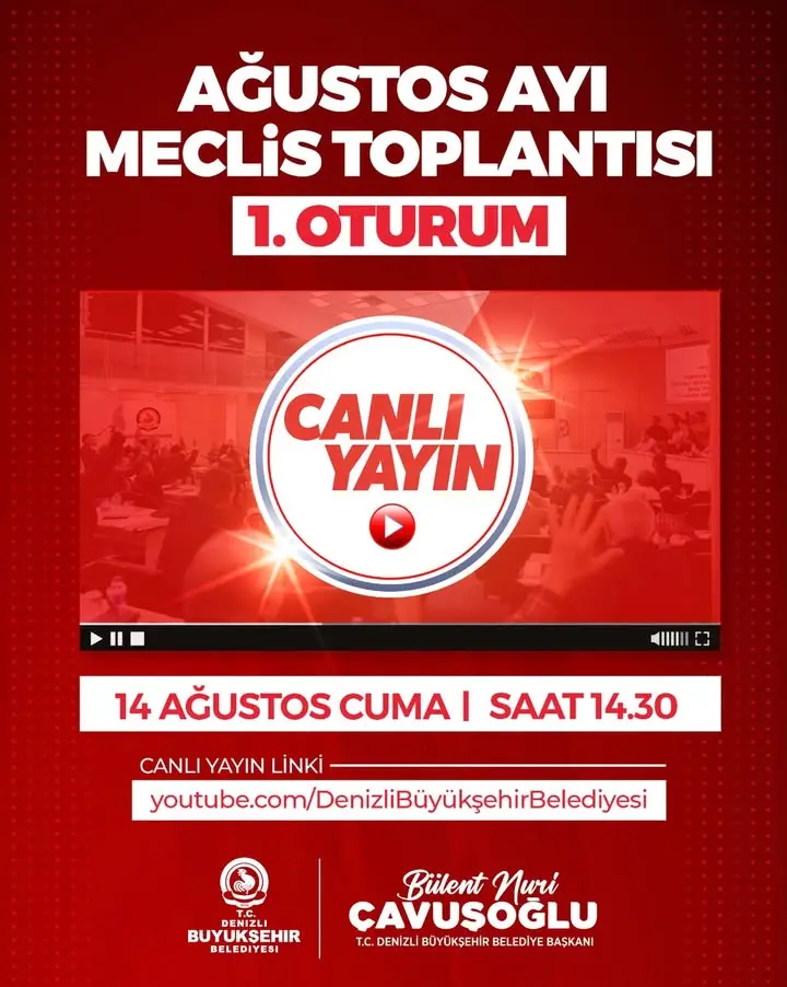 Denizli Büyükşehir Belediyesi meclis toplantısını duyurdu