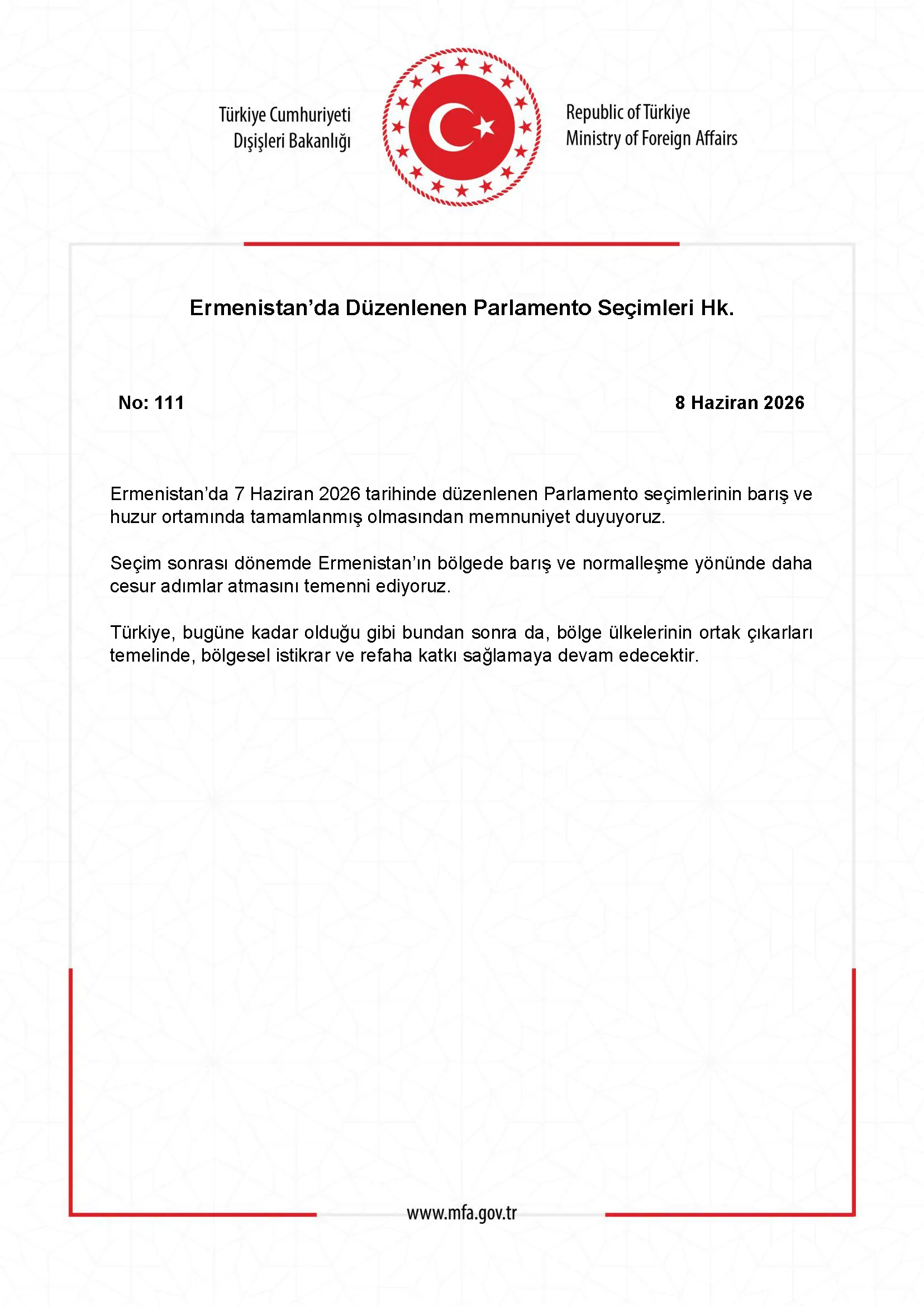 Ermenistan'da Parlamento Seçimleri Hakkında Bilgi