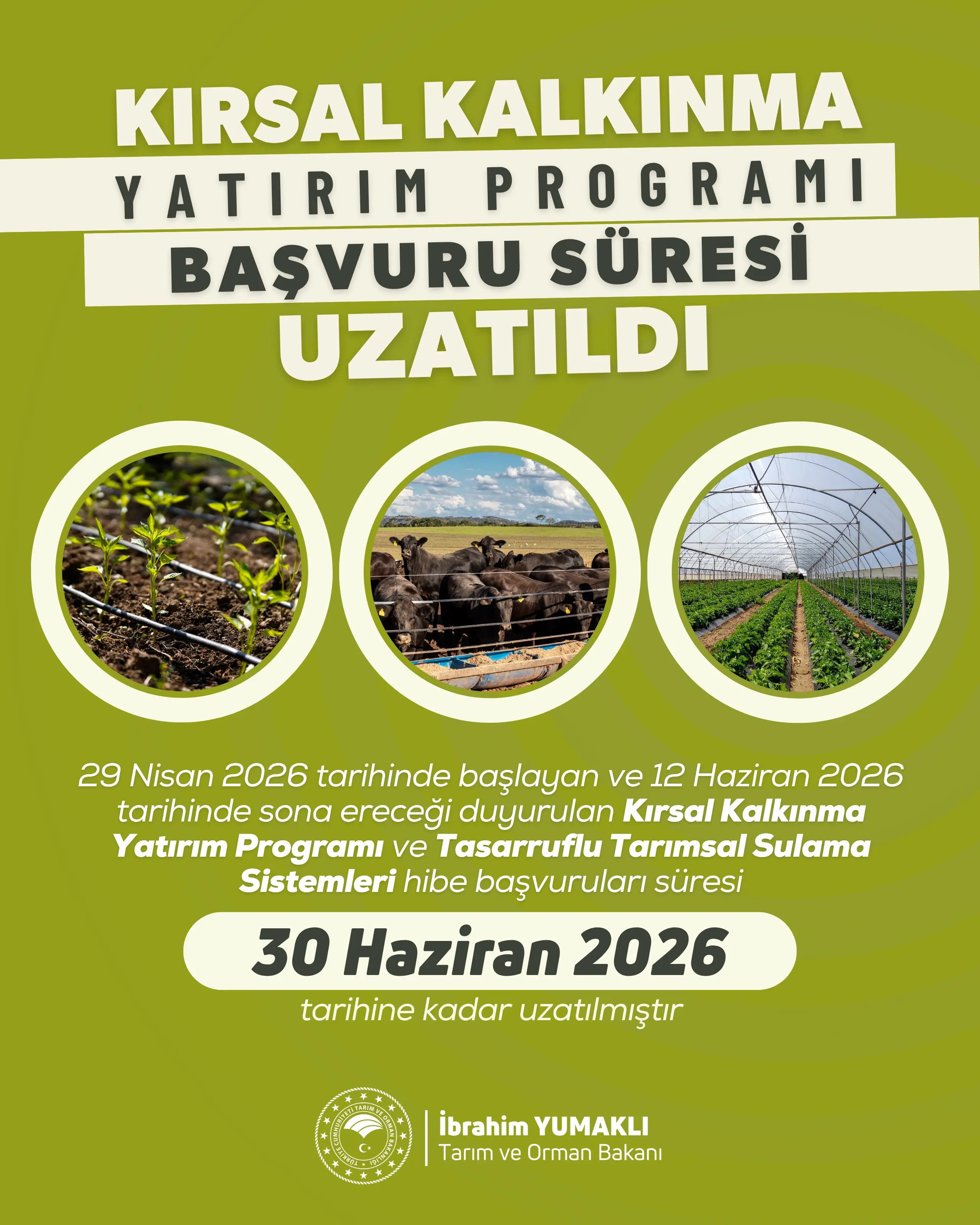 Kırsal kalkınma hibe programı başvuru süresi uzatıldı