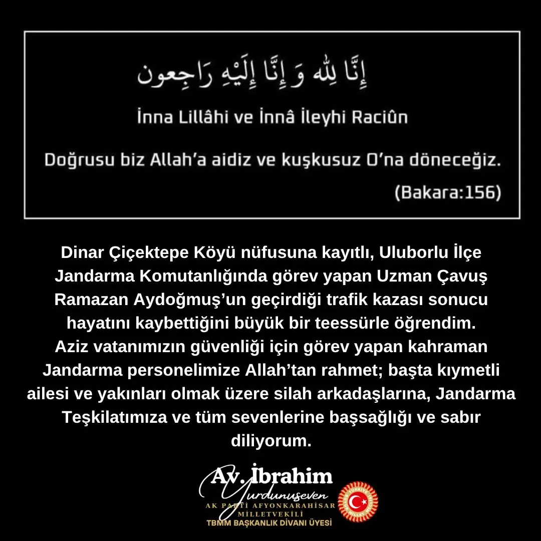 Uluborlu İlçe Jandarma Komutanlığı'nda Görev Yapan Uzman Çavuşun Trafik Kazasında Hayatını Kaybettiği Üzücü Haber