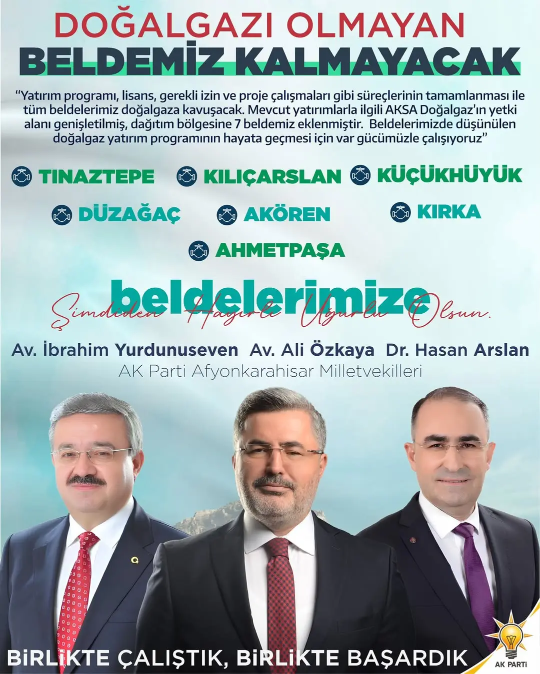 Afyonkarahisar'da Doğal Gaz Yatırımları Devam Ediyor