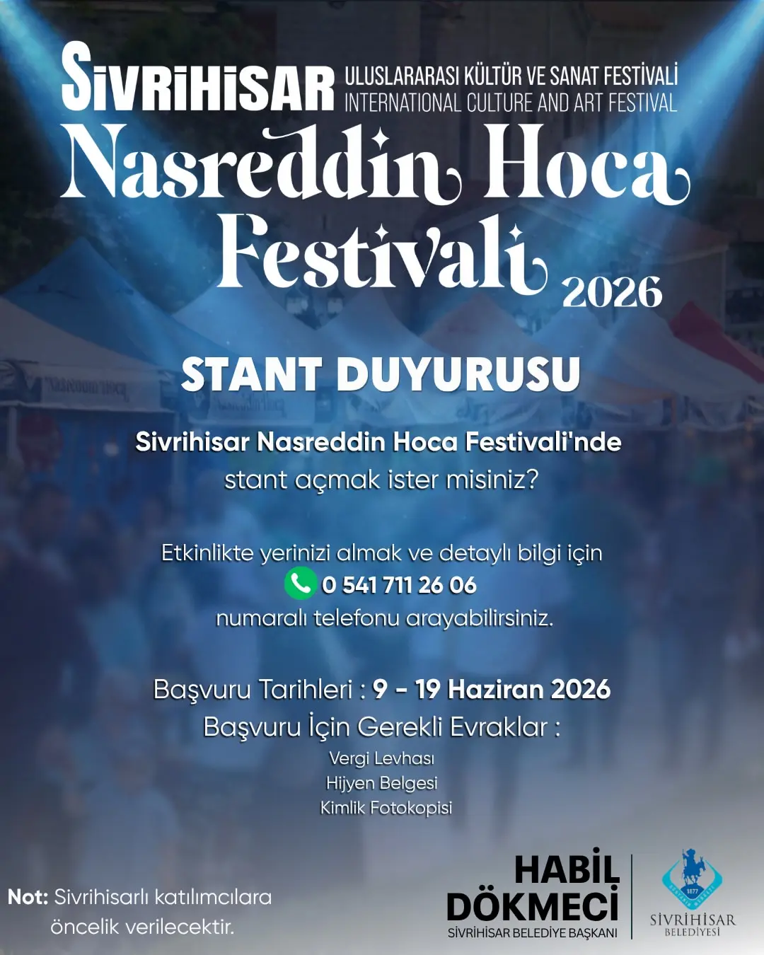 Nasreddin Hoca Festivali Stant Başvuruları Başladı