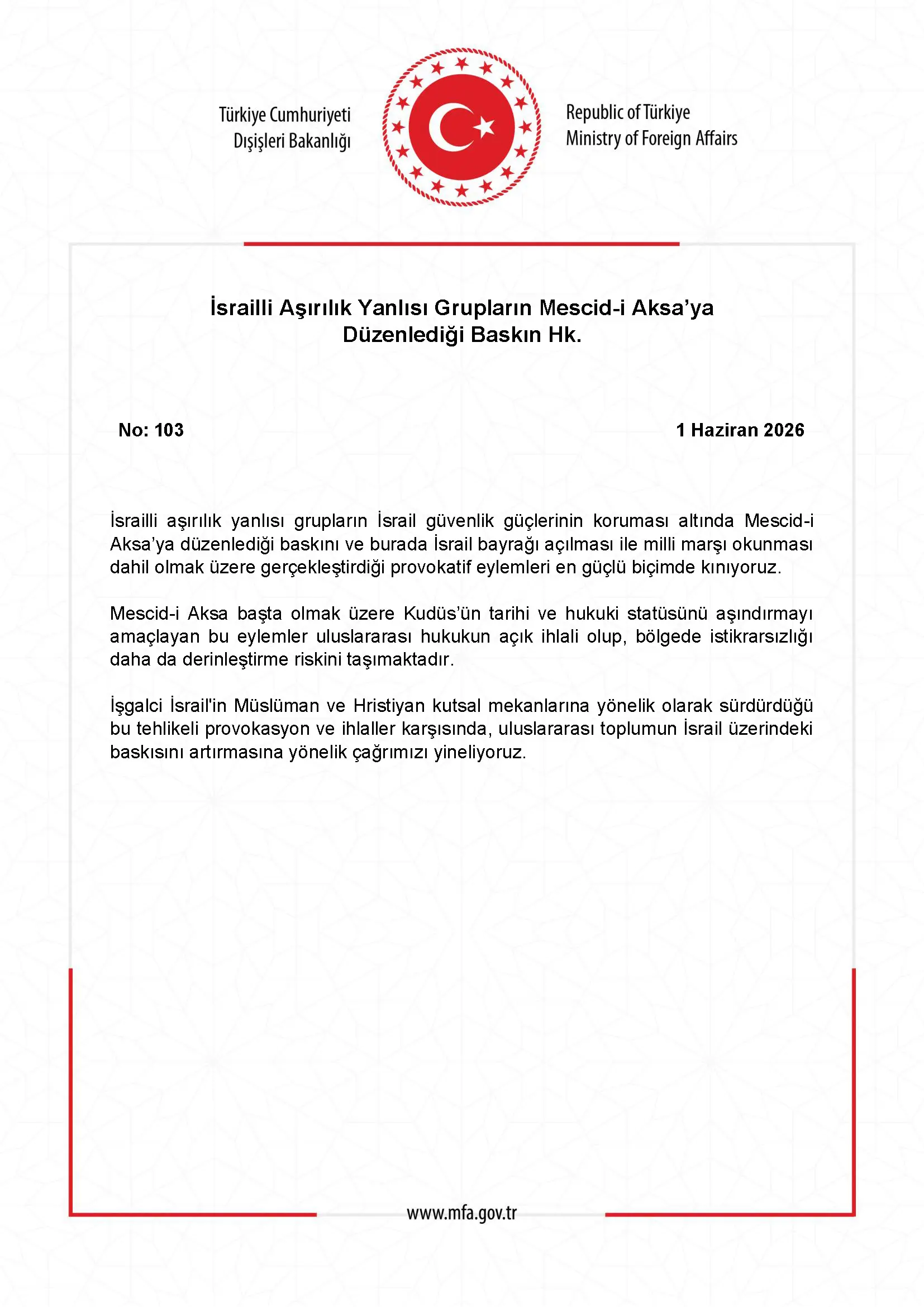 İsrail Aşırı Gruplarının Mescid-i Aksa Baskınları