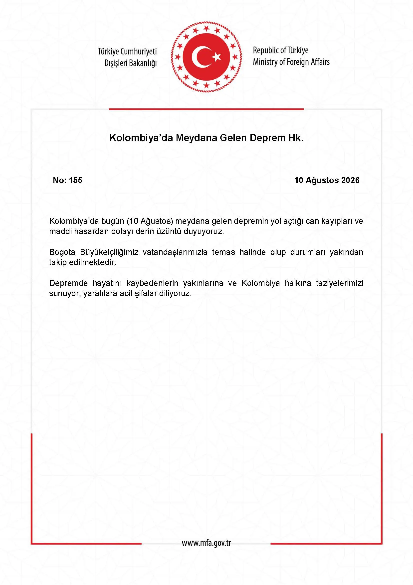 Kolombiya'da Deprem Gerçekleşti