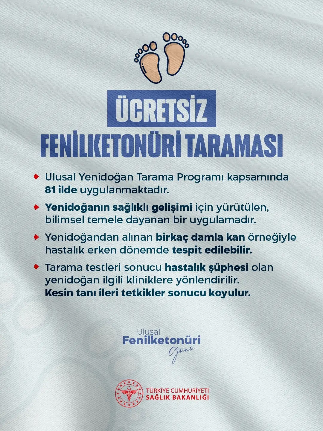 Fenilketonüri hastalığı erken tarama ile tespit ediliyor