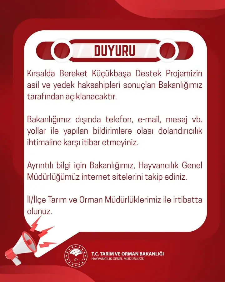 Küçükbaş Destek Projesi sonuçları açıklandı