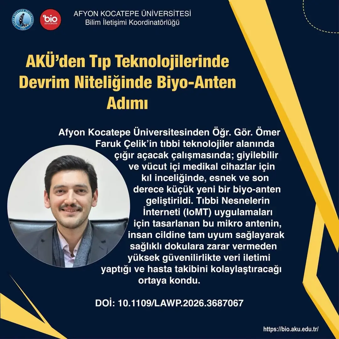 Afyon Kocatepe Üniversitesi'nden Tıp Teknolojilerinde Devrim Niteliğinde Biyo-Anten Adımı