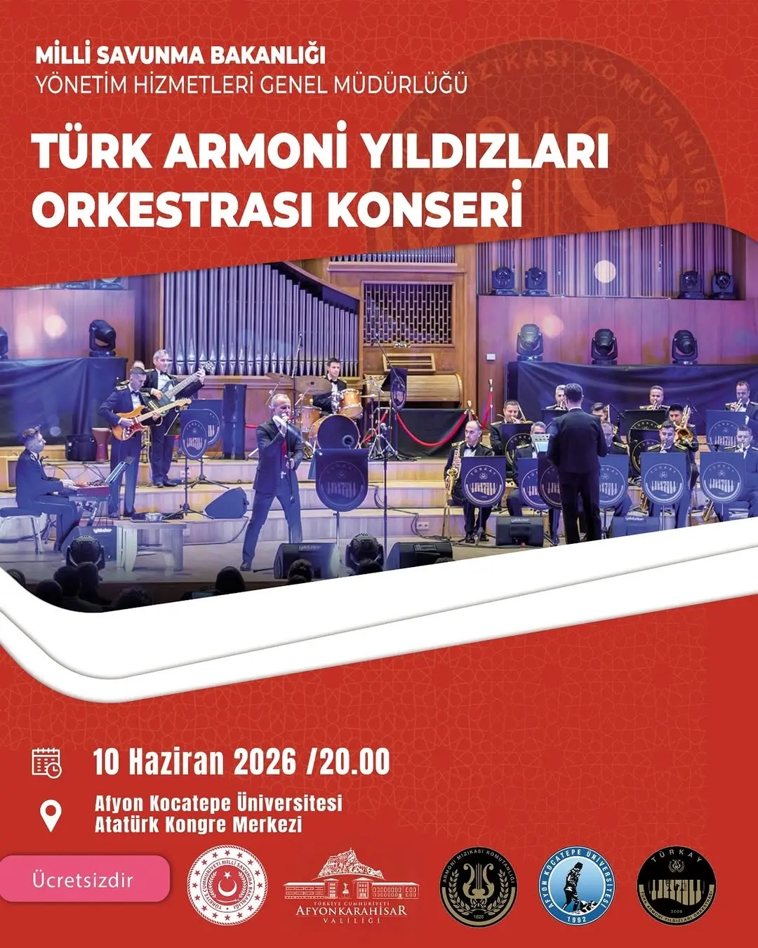 Türk Armoni Yıldızları Orkestrası Afyonkarahisar'da Ücretsiz Konser Verecek