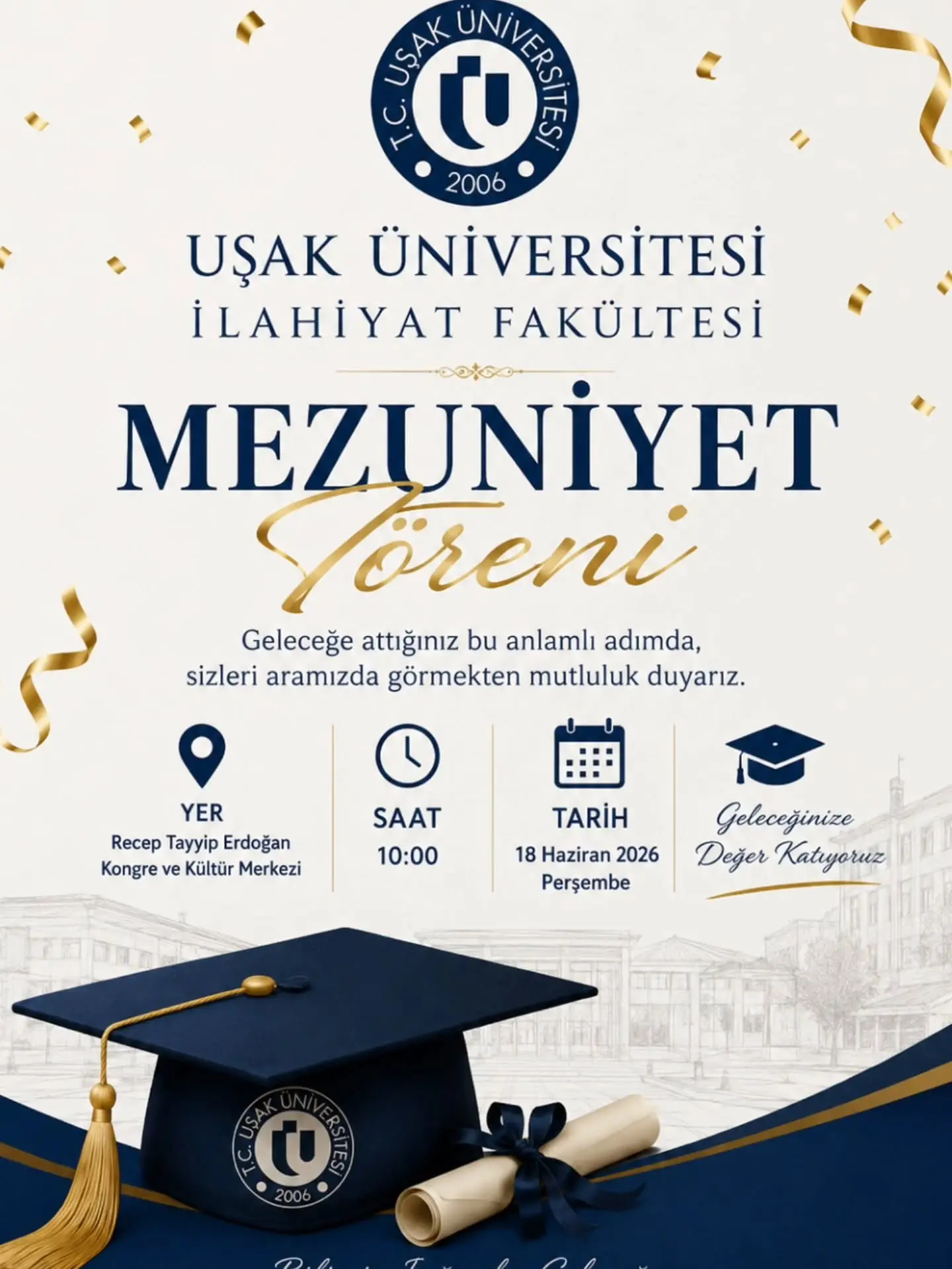 İlahiyat Fakültesi Mezuniyet Töreni Duyurusu