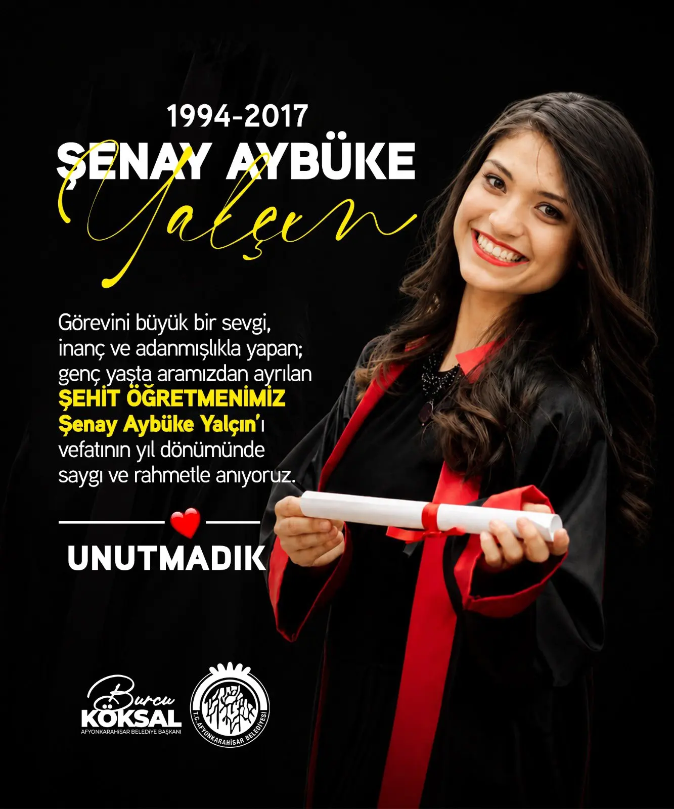 Şehit Öğretmen Şenay Aybüke Yalçın'ı Anma