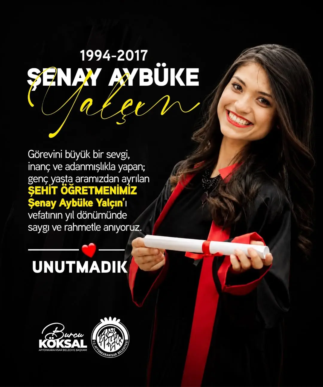 Şehit Öğretmen Yalçın Anıldı