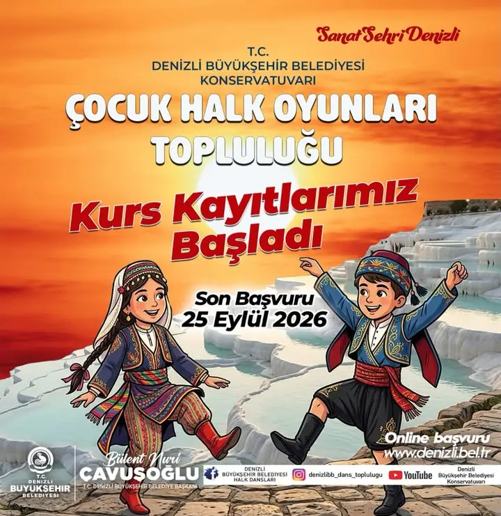 Denizli'de Çocuk Halk Oyunları Kursu Kayıtları Başladı