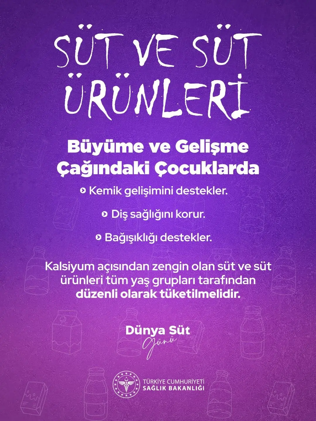 Süt ve süt ürünleri düzenli tüketilmeli