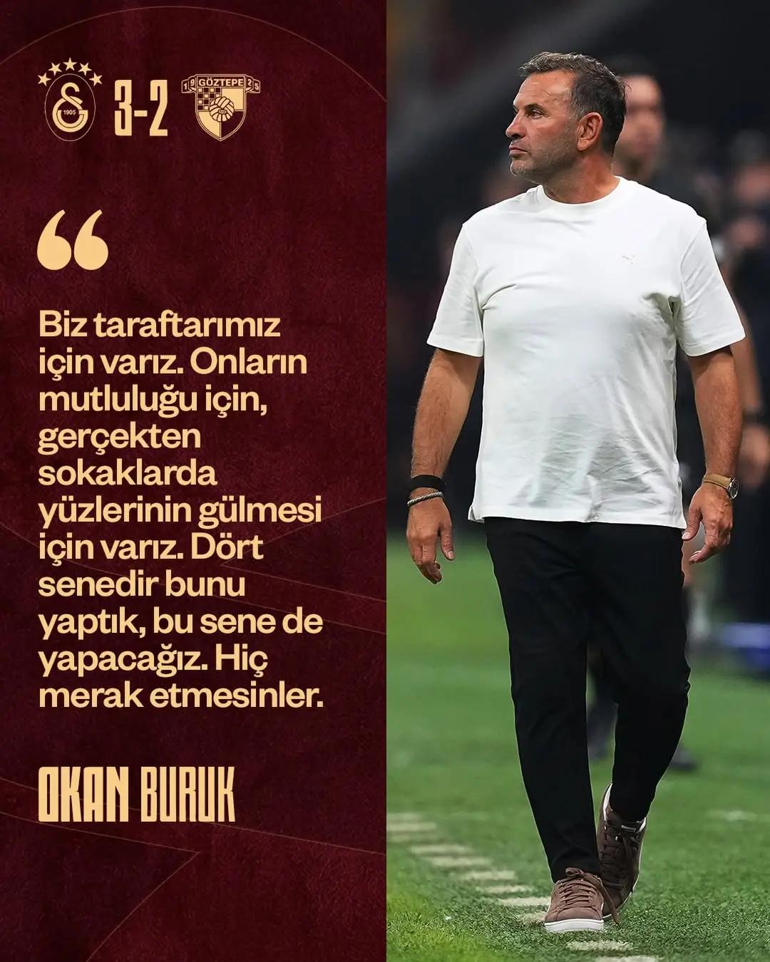 Galatasaray Teknik Direktörü Okan Buruk, Göztepe Maçı Sonrası Açıklamalarda Bulundu