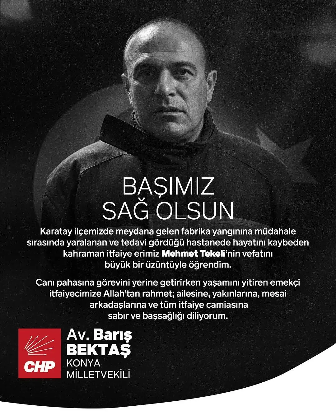 Karatay'daki Yangında İtfaiye Erinin Ölümü