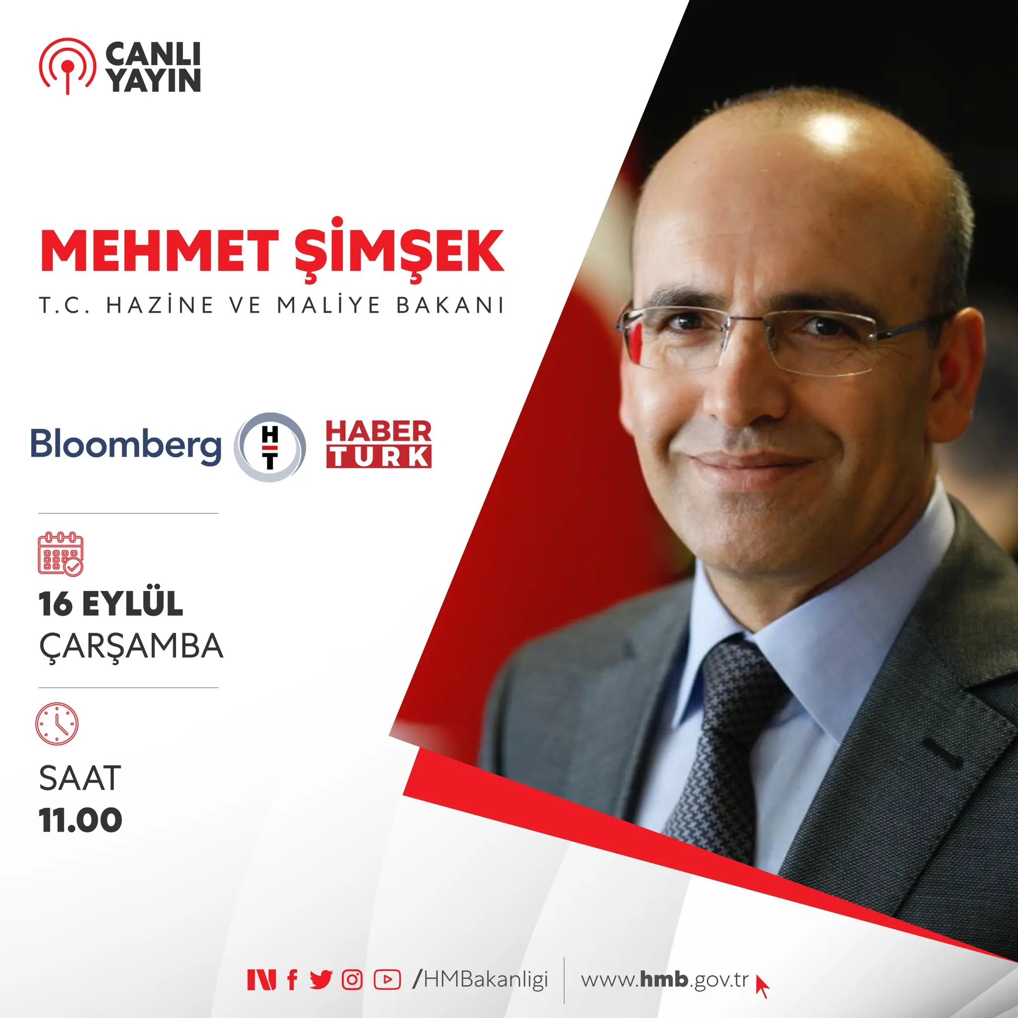 Bakan Şimşek, Bloomberg HT-Habertürk yayınına katılacak