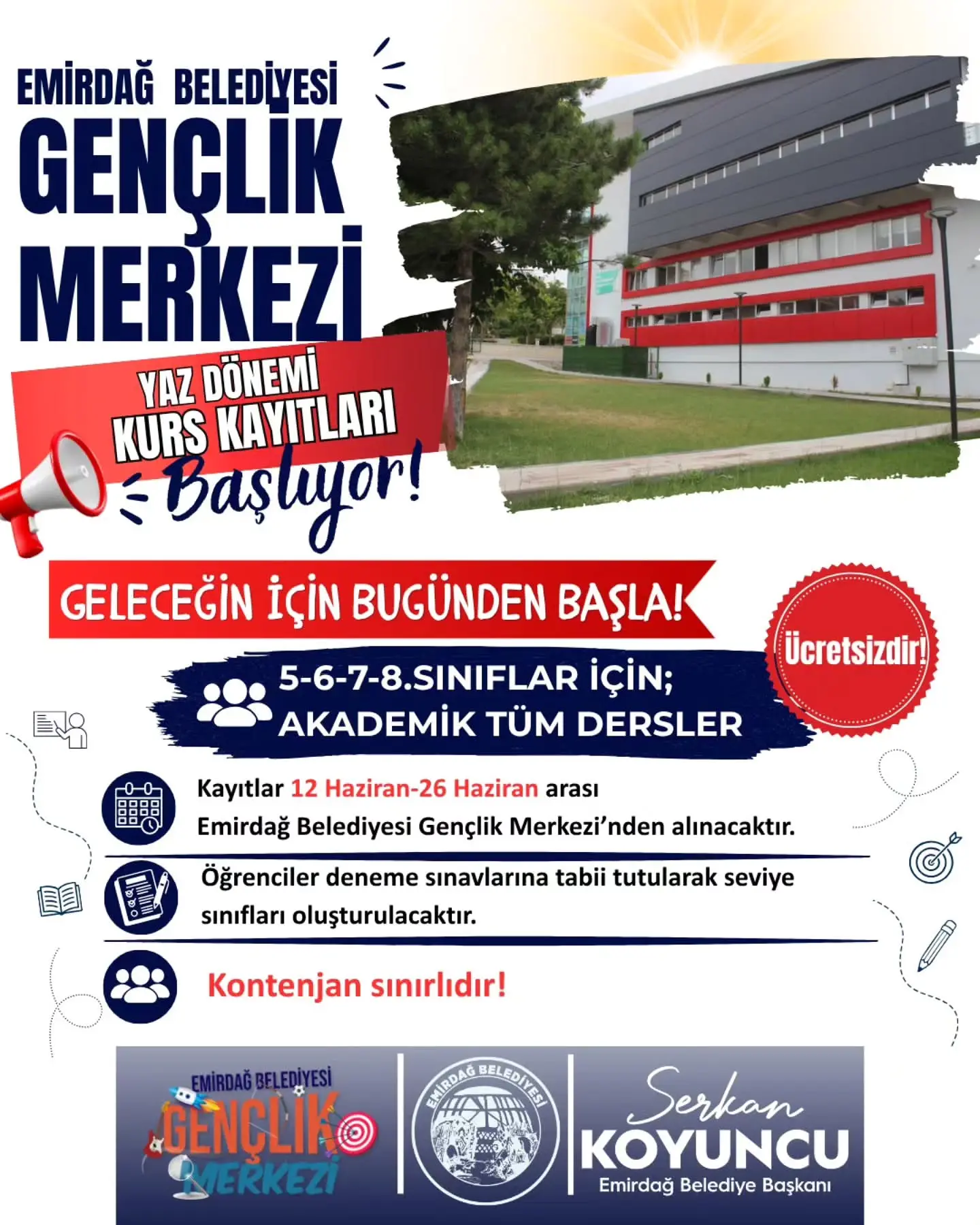 Emirdağ'da Ücretsiz Yaz Dönemi Kursları Başlıyor