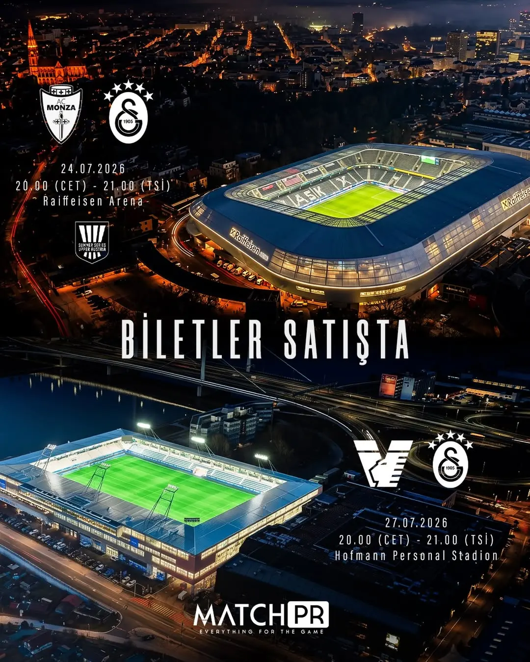 Galatasaray'ın Avusturya Hazırlık Kampı Maçları için Biletler Satışta