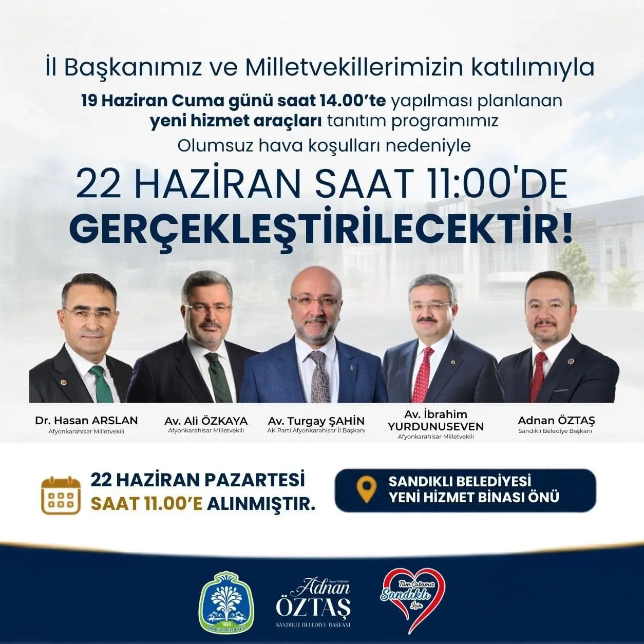Yeni Hizmet Araçları Tanıtım Programı ertelendi