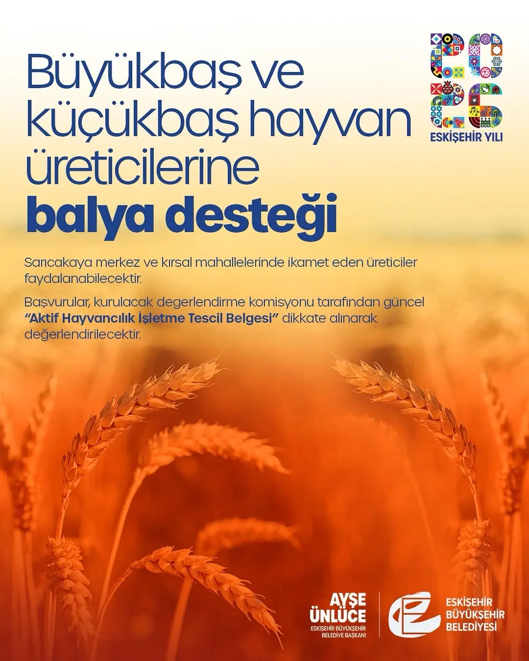 Sarıcakaya'da Üreticilere Balya Desteği
