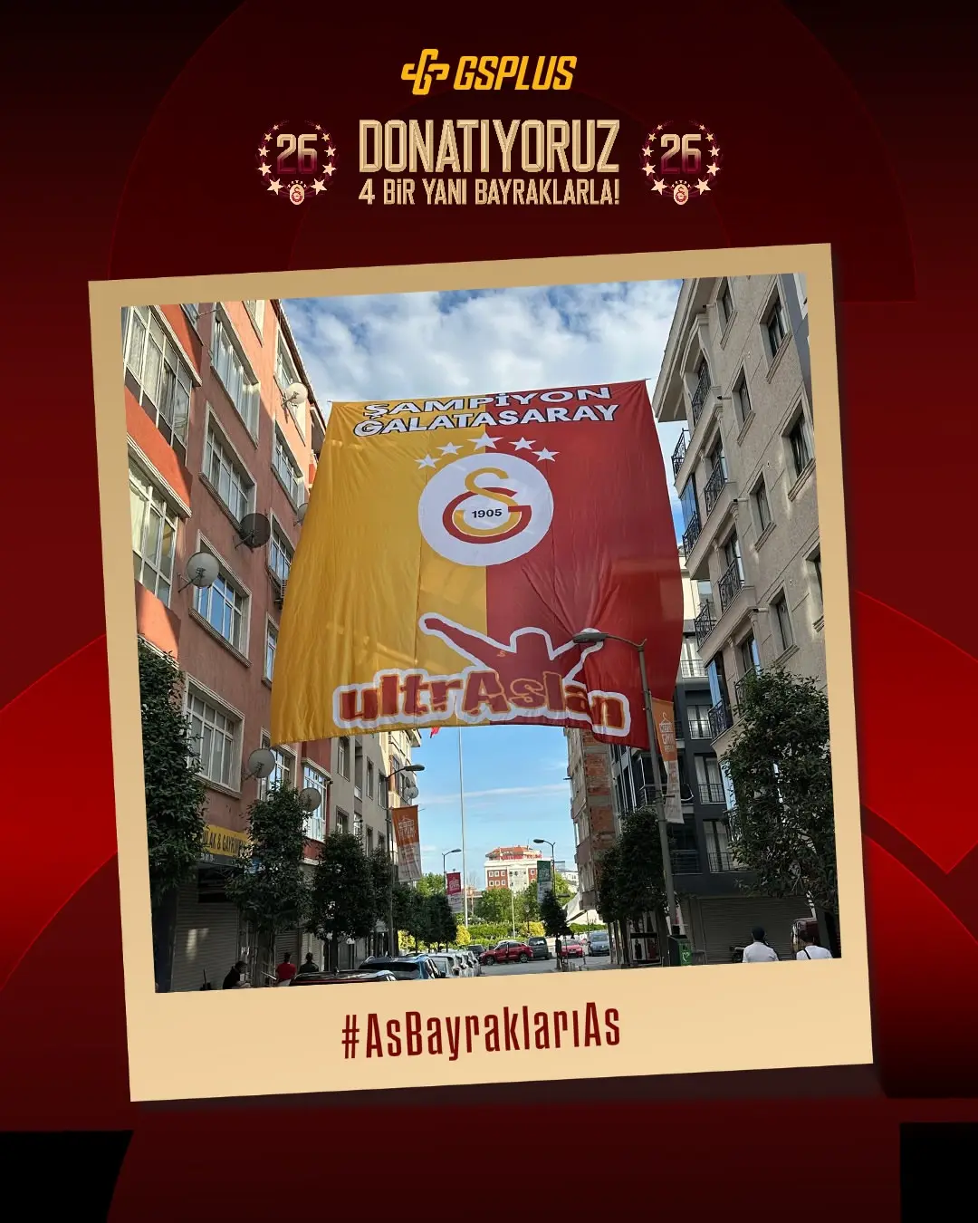 Galatasaray bayraklarıyla dünya donatılıyor