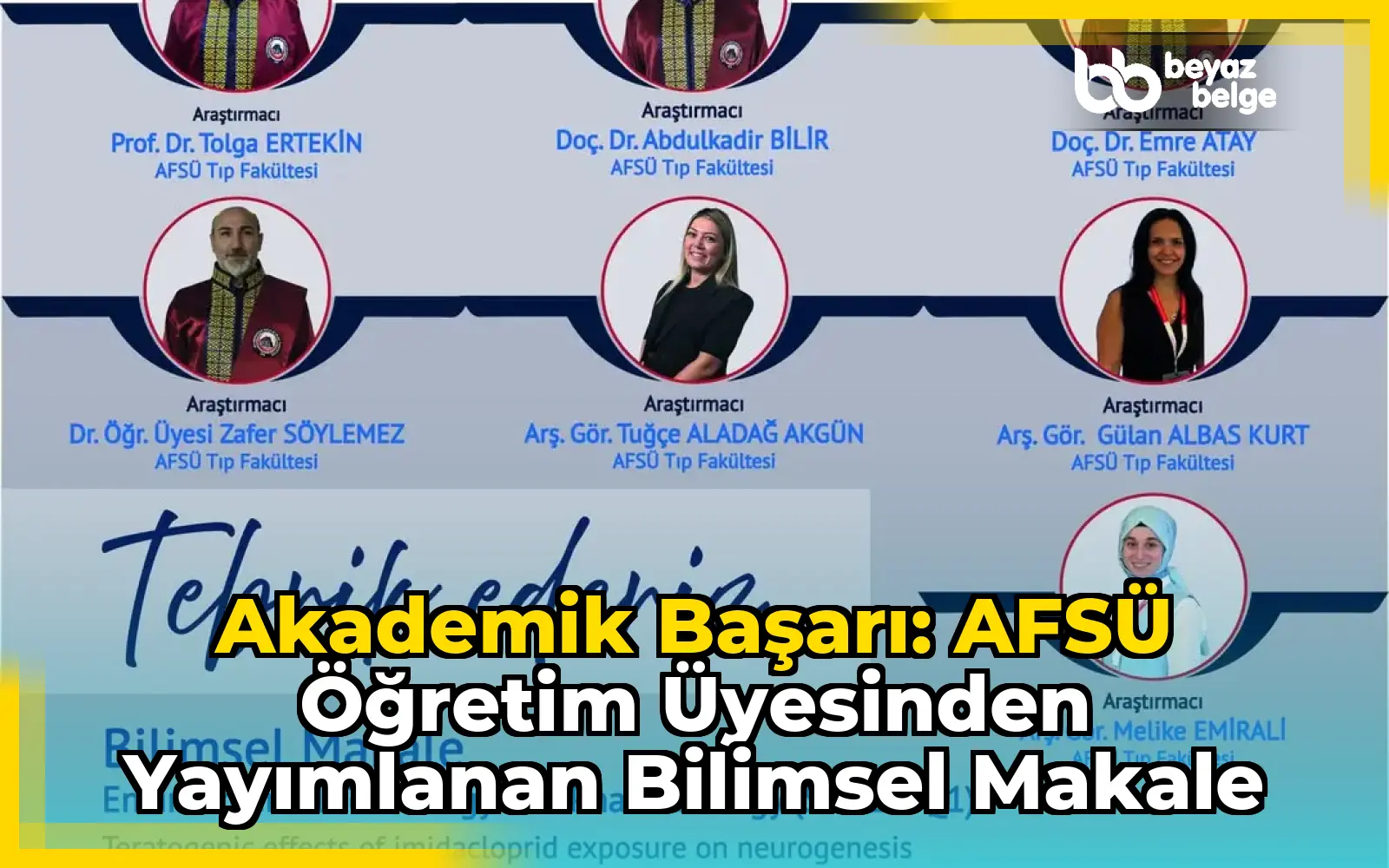 Akademik Başarı: AFSÜ Öğretim Üyesinden Yayımlanan Bilimsel Makale