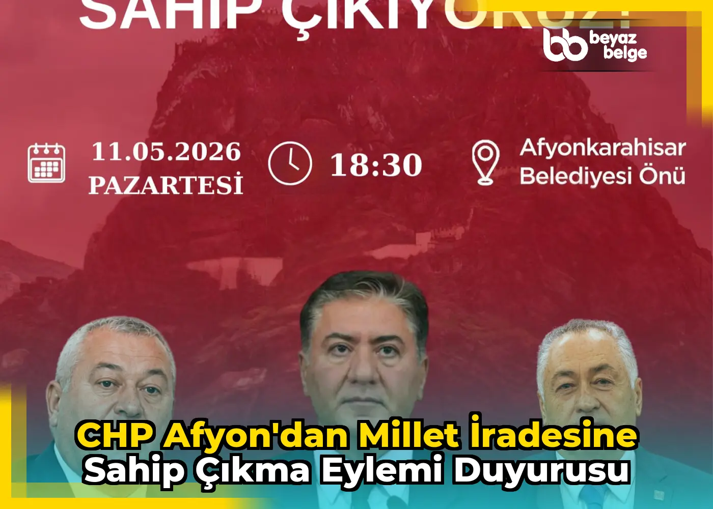 CHP Afyon'dan Millet İradesine Sahip Çıkma Eylemi Duyurusu