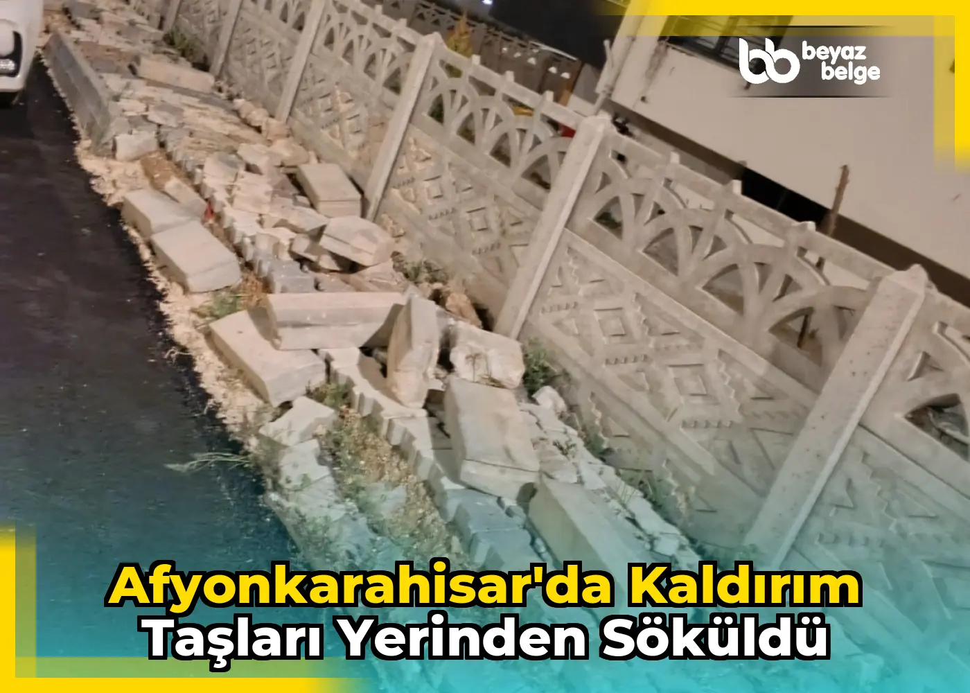 Afyonkarahisar'da Kaldırım Taşları Yerinden Söküldü