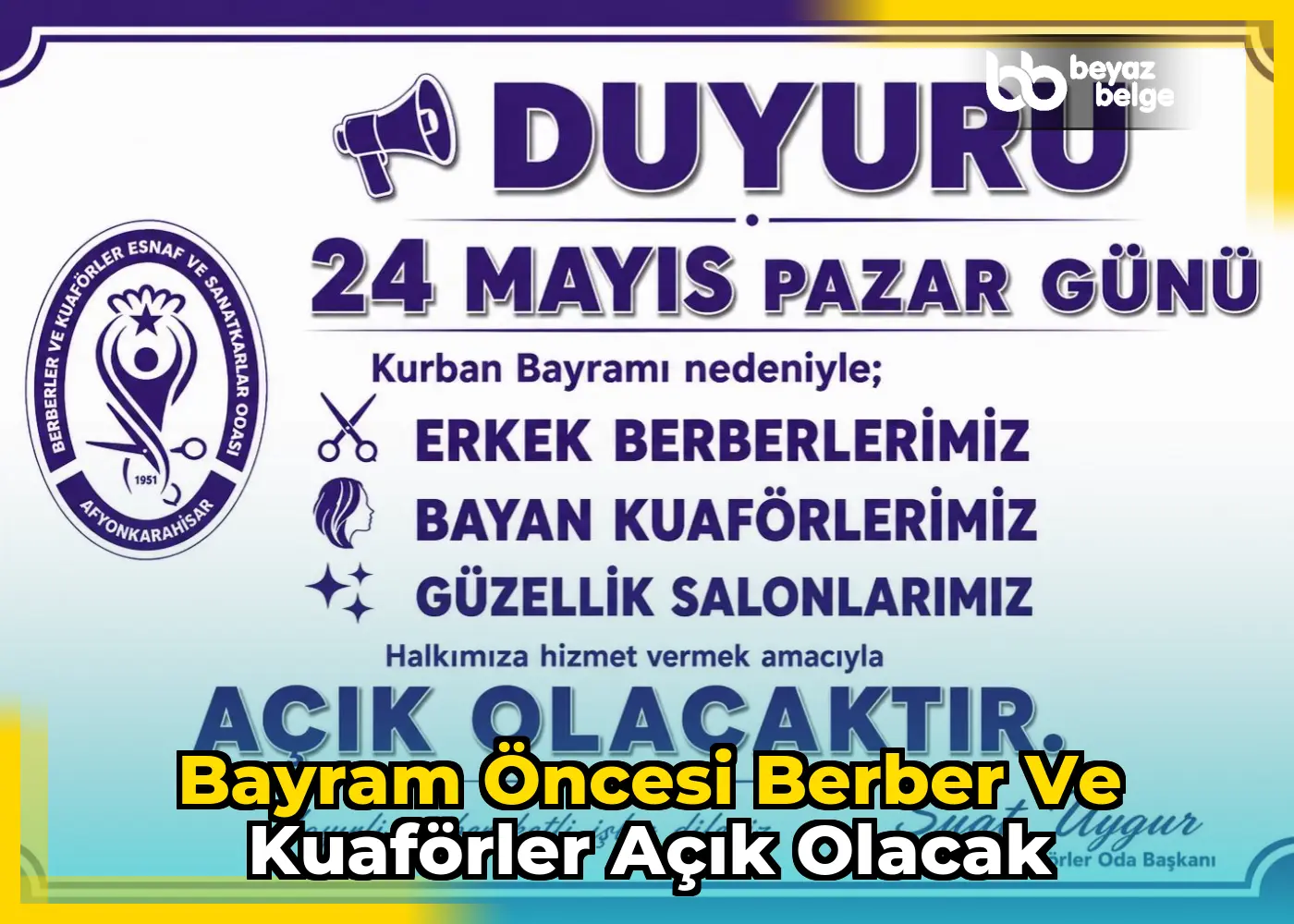 Bayram Öncesi Berber ve  Kuaförler Açık Olacak
