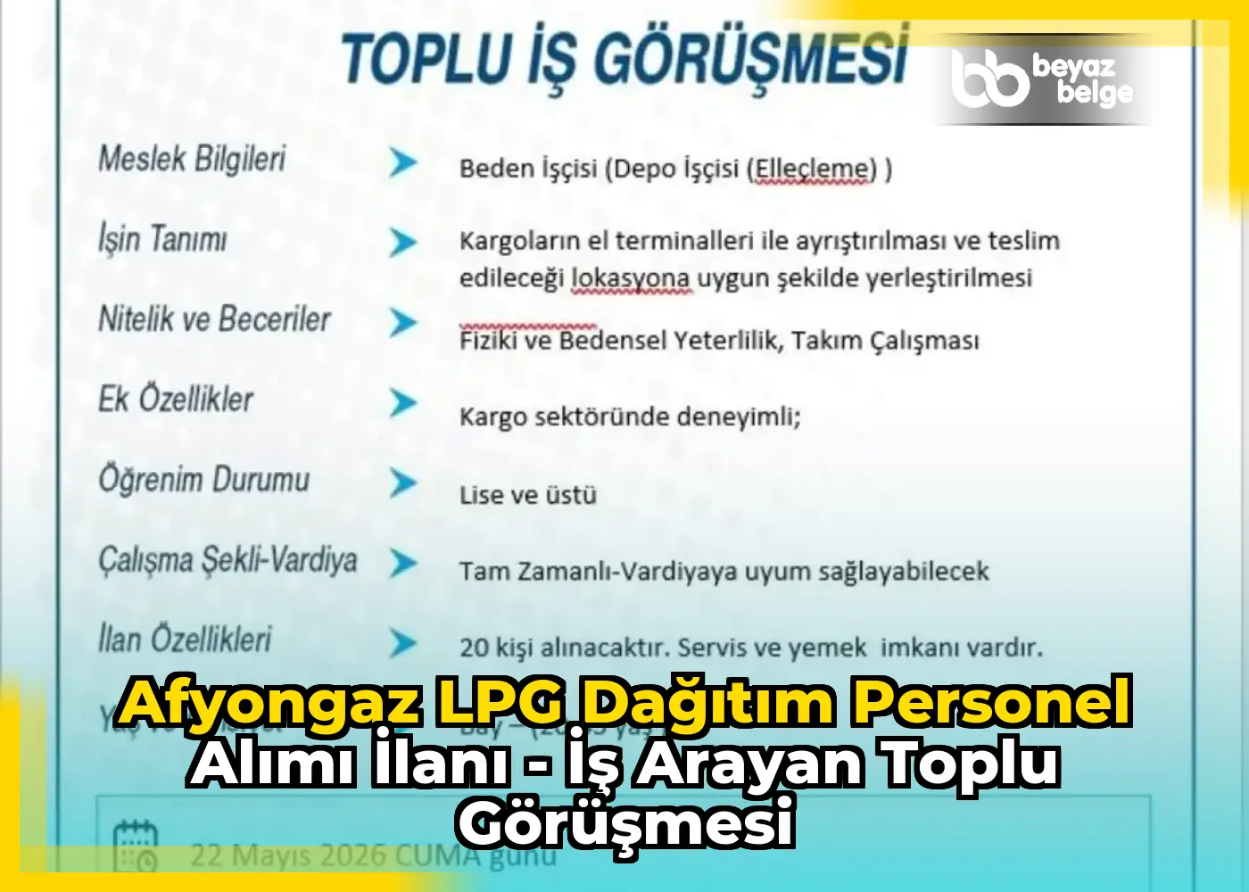 Afyongaz LPG Dağıtım Personel Alımı İlanı - İş Arayan Toplu Görüşmesi