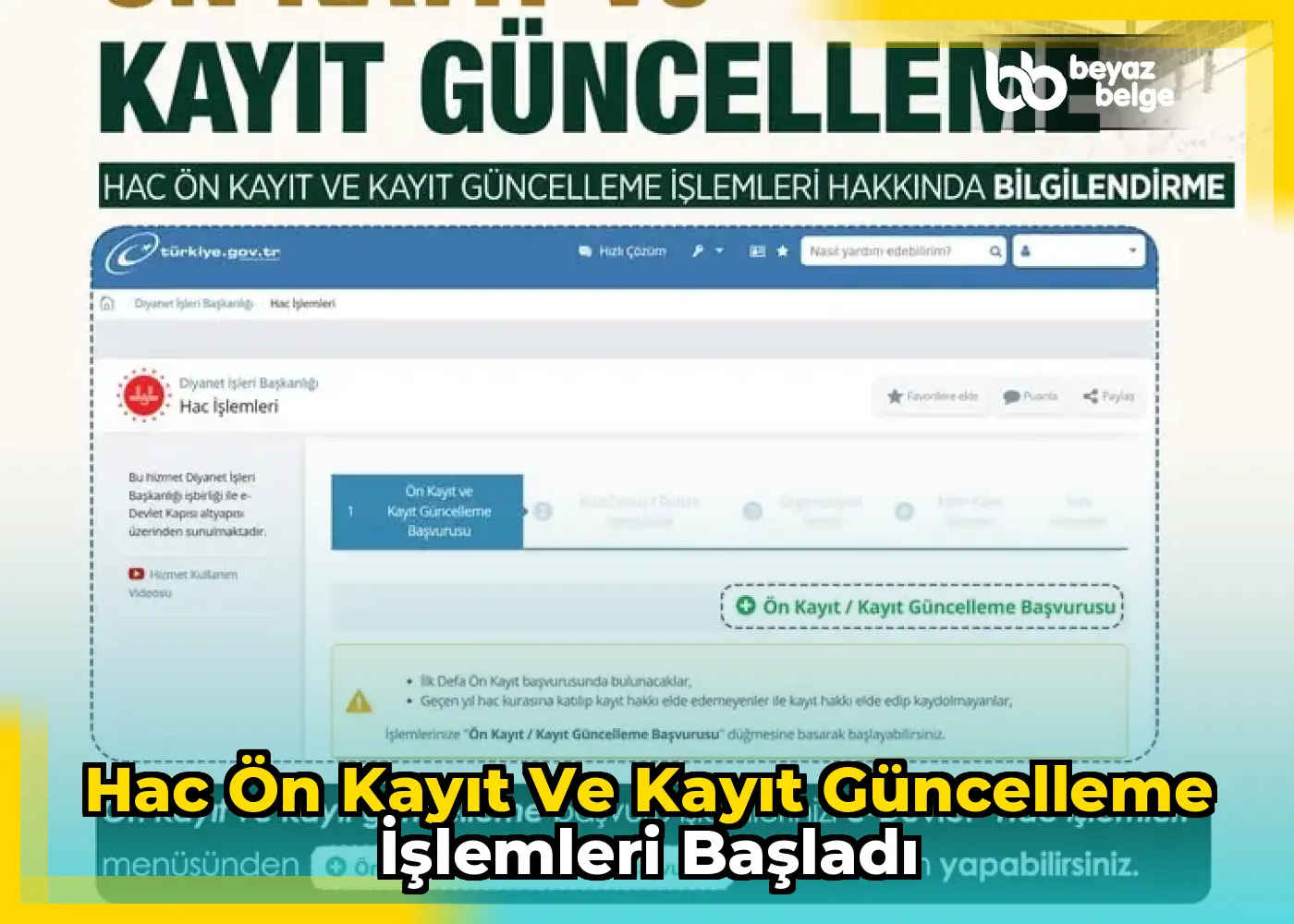 Hac Ön Kayıt ve Kayıt Güncelleme İşlemleri Başladı