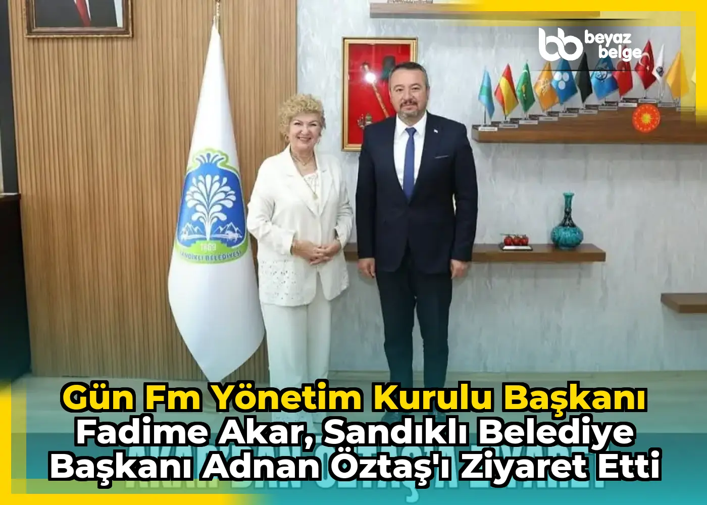 Gün Fm Yönetim Kurulu Başkanı Fadime Akar, Sandıklı Belediye Başkanı Adnan Öztaş'ı Ziyaret Etti