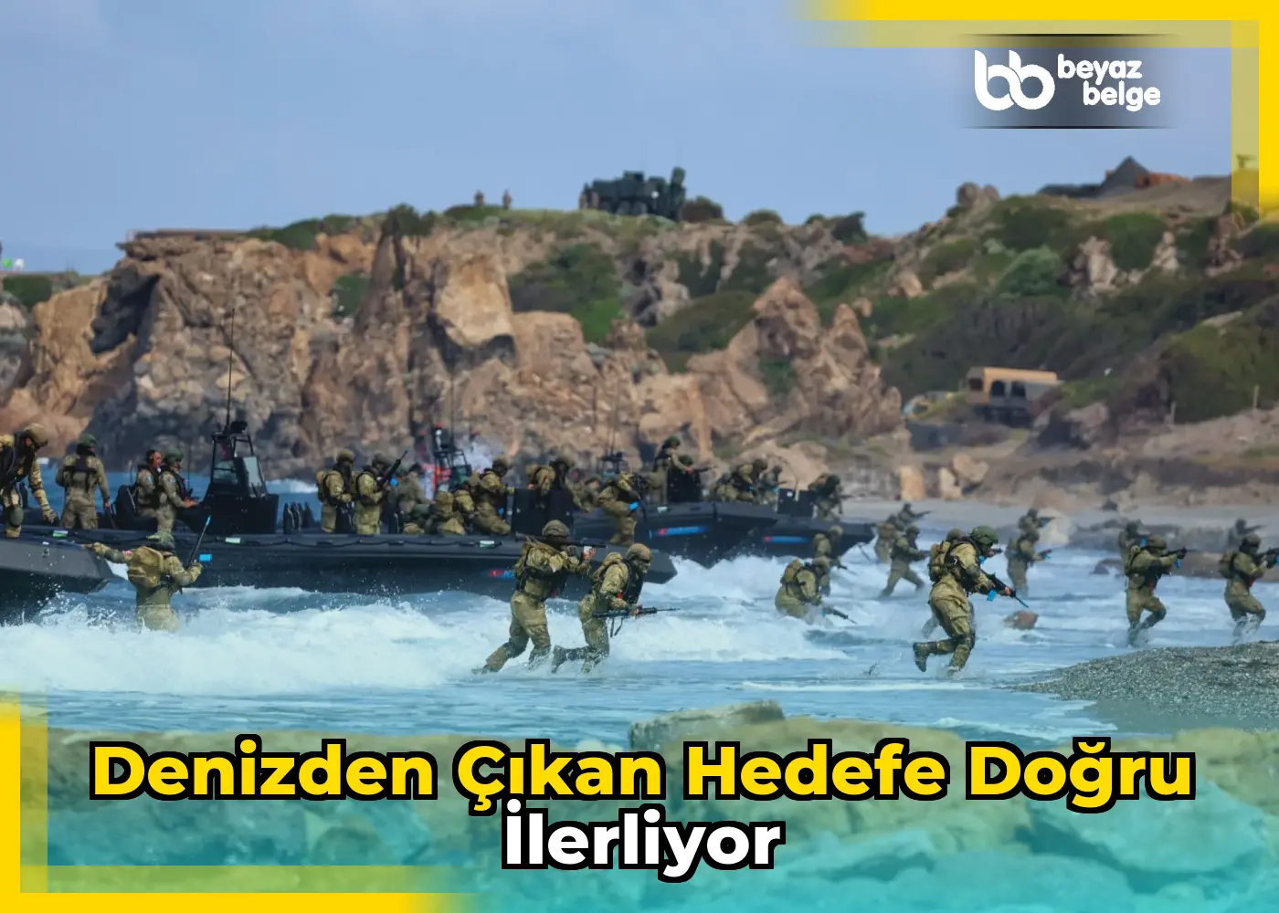 Denizden çıkan hedefe doğru ilerliyor